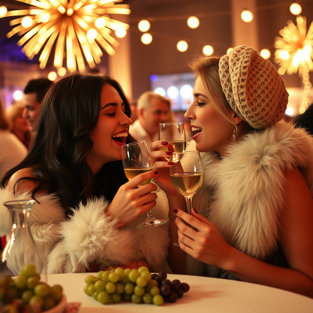 women eating grapes on new years to find love